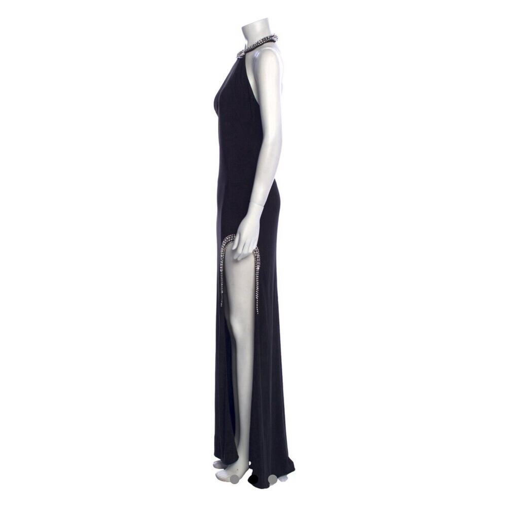 Mac DuggalHigh Slit Halter Gown with Rhinestone Accents Size 8 NWOT $398 - Picture 5 of 16